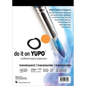 Yupo Paper - Translucent, 5x7 inch, 15 Sheets/Pkg