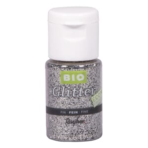 Bio-glitter - Brilliant sølv, fint glitter, 7 gram