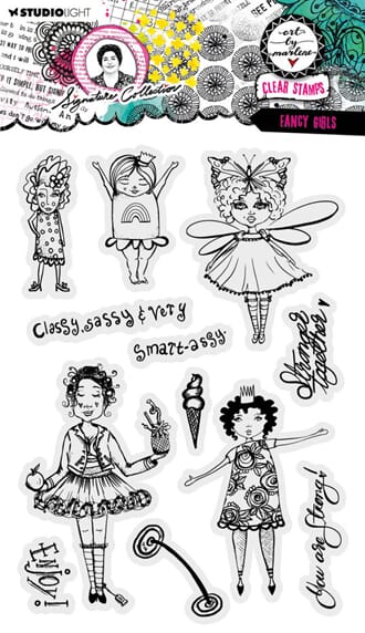 Art by Marlene - Fancy Girls Signature Cling Stamp