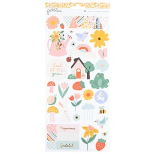 Pebbles - Sunny Bloom 6x12 Inch Stickers Icons Gold Foil