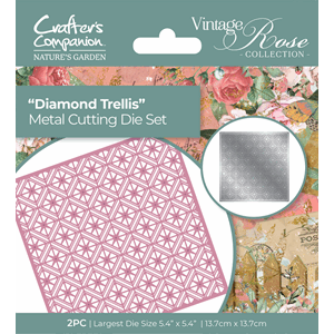 Crafters Companion - Vintage Rose Metal Die Diamond Trellis