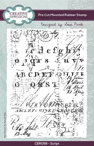 Creative Expressions - Script Sam Poole Rubber Stamps