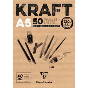 Clairefontaine - Kraft Blokk A5, 120g 50ark