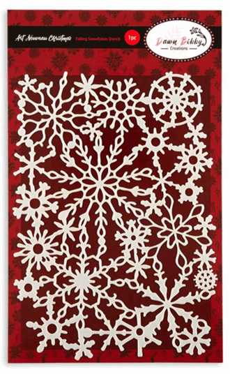 Dawn Bibby - Art Nouveau Falling Snowflakes Stencil