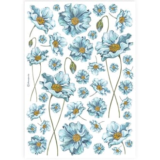 Stamperia - Blue Flowers A4 Rice Paper