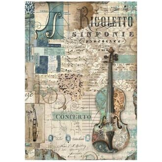 Stamperia - Violin A4 Music Rice Paper