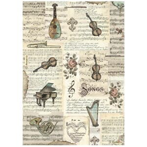 Stamperia - Instruments A4 Music Rice Paper