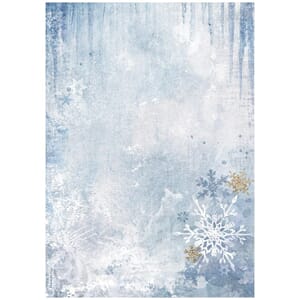 Stamperia - Blue Snowflakes A4 Dewdrops Rice Paper