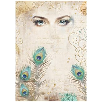 Stamperia - Eyes And Feathers Masquerade A4 Rice Paper