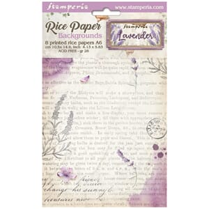 Stamperia - Lavender A6 Rice Paper Selection Backgrounds