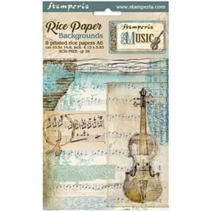 Stamperia - Backgrounds Music A6 Rice Paper