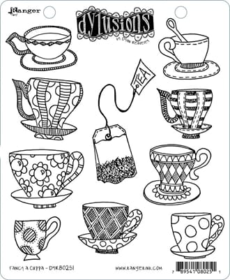 Dylusions - Fancy a Cuppa Cling Rubberstamp