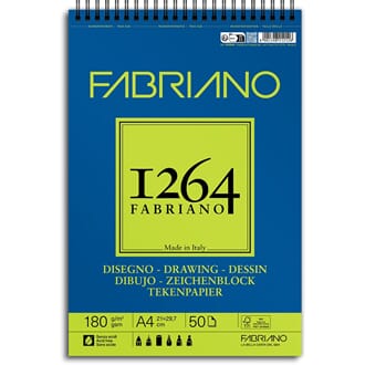 Fabriano 1264 White - Spiral 180g A4 50ark