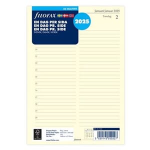 Filofax - Refill Dagbok En Dag på en side, horisontal 2025