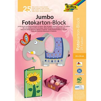 Folia Tegnepapir - Jumbo 25 farger, str 24×34 cm, 25 ark