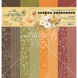 Graphic 45 - Autumn Greetings 12x12 Inch Patterns & Solids P