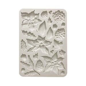 Stamperia - Poinsettia and Pinecones Silicon Mould A5