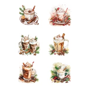 Reprint klippeark - Christmas Coffe,a str A4