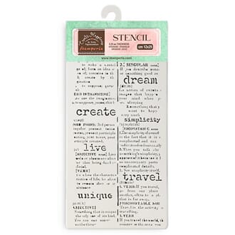 Stamperia - Dictionary Secret Diary Thick Stencil 12x25cm