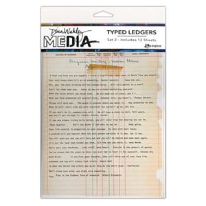 Dina Wakley - Typed Ledgers Set 2 , 12sheets