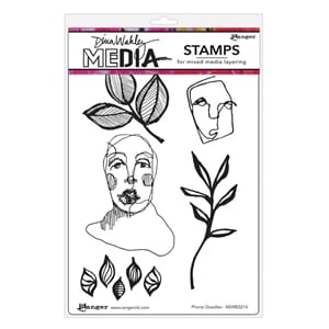 Dina Wakley - Phone Doodles Media Cling Stamps