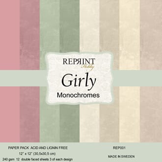 Reprint - Girly Monochromes Cardstock, 12x12 inch