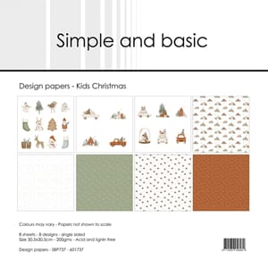 Simple and Basic - Kids Christmas 12x12 Inch Paper Pack