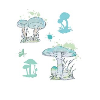 Sizzix - Painted Pencil Mushrooms Framelits Die w/Stamps