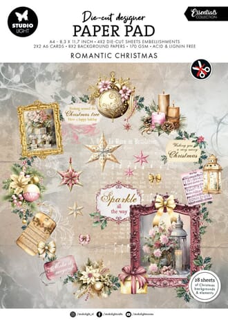 Studio Light - Romantic Christmas A4 Die-cut Paper Pad