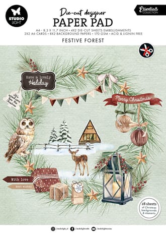 Studio Light - Festive Forest A4 Die-cut Paper Pad