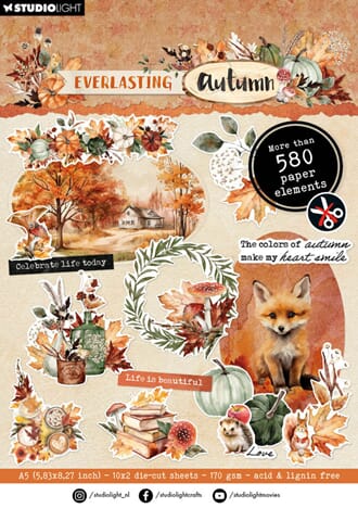 Studio Light - Everlasting Autumn Die-cut Paper Pad A5 Paper