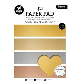 Studio Light - Gold, Silver And Rose Foil Paper Pad A5