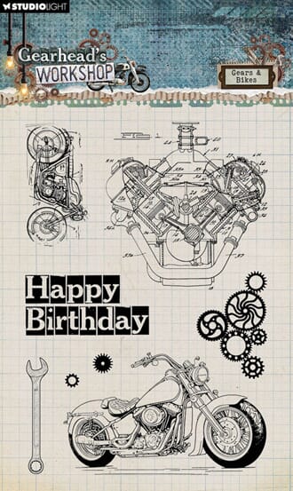 Studio Light - Gears & Bikes Gearhead's Workshop Clear Stamp