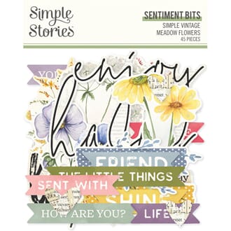 Simple Stories - Meadow Flowers Sentiment Bits & Pieces