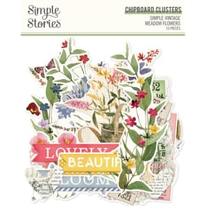 Simple Stories - Berry FieldsMeadow Chipboard Clusters 1/Pkg